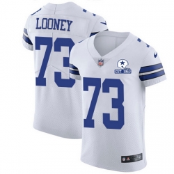 Nike Cowboys 73 Joe Looney White Men Stitched With Established In 1960 Patch NFL New Elite Jersey