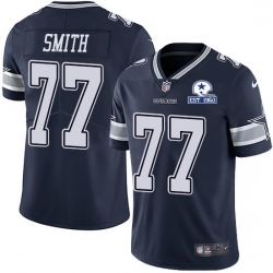 Nike Cowboys 77 Tyron Smith Navy Blue Team Color Men Stitched With Established In 1960 Patch NFL Vapor Untouchable Limited Jersey