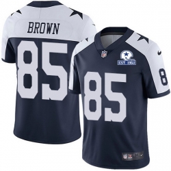 Nike Cowboys 85 Noah Brown Navy Blue Thanksgiving Men Stitched With Established In 1960 Patch NFL Vapor Untouchable Limited Throwback Jersey