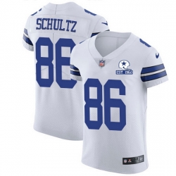 Nike Cowboys 86 Dalton Schultz White Men Stitched With Established In 1960 Patch NFL New Elite Jersey