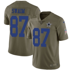 Nike Cowboys #87 Geoff Swaim Olive Men Stitched NFL Limited 2017 Salute To Service Jersey