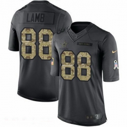 Nike Cowboys 88 CeeDee Lamb Black Men Stitched NFL Limited 2016 Salute to Service Jersey