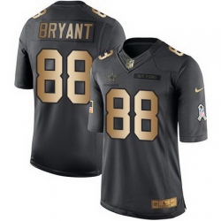 Nike Cowboys #88 Dez Bryant Black Mens Stitched NFL Limited Gold Salute To Service Jersey