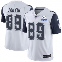 Nike Cowboys 89 Blake Jarwin White Men Stitched With Established In 1960 Patch NFL Limited Rush Jersey