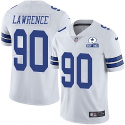 Nike Cowboys 90 DeMarcus Lawrence White Men Stitched With Established In 1960 Patch NFL Vapor Untouchable Limited Jersey