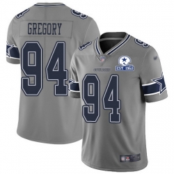 Nike Cowboys 94 Randy Gregory Gray Men Stitched With Established In 1960 Patch NFL Limited Inverted Legend Jersey