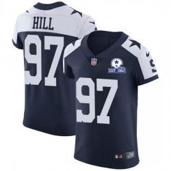 Nike Cowboys 97 Trysten Hill Navy Blue Thanksgiving Men Stitched With Established In 1960 Patch NFL Vapor Untouchable Throwback Elite Jersey