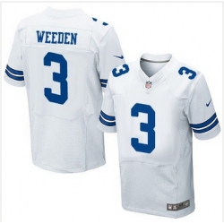 Nike Dallas Cowboys #3 Brandon Weeden White Mens Stitched NFL Elite Jersey