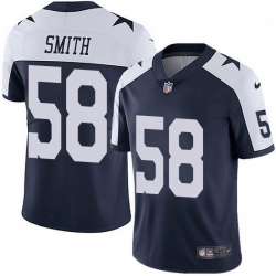 Nike Dallas Cowboys 58 Aldon Smith Navy Blue Thanksgiving Men Stitched NFL Vapor Untouchable Limited Throwback Jersey