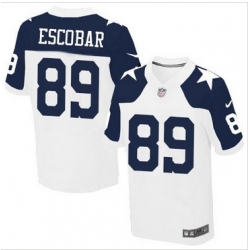 Nike Dallas Cowboys #89 Gavin Escobar White Thanksgiving Throwback Mens Stitched NFL Elite Jersey