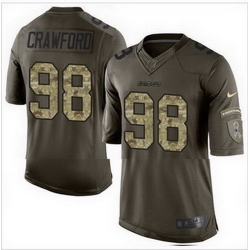 Nike Dallas Cowboys #98 Tyrone Crawford Green Mens Stitched NFL Limited Salute To Service Jersey