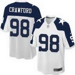 Nike Dallas Cowboys #98 Tyrone Crawford White Thanksgiving Throwback Mens Stitched NFL Elite Jersey