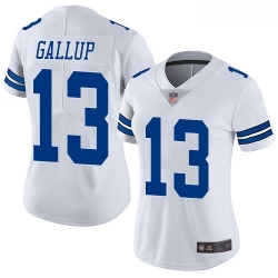 Cowboys #13 Michael Gallup White Women Stitched Football Vapor Untouchable Limited Jersey