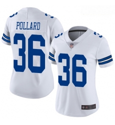 Cowboys #36 Tony Pollard White Women Stitched Football Vapor Untouchable Limited Jersey