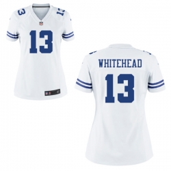 Nike Cowboys 13 Lucky Whitehead White Women Game Jersey