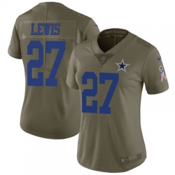 Nike Cowboys #27 Jourdan Lewis Olive Womens 2017 Salute to Service NFL Limited Jersey