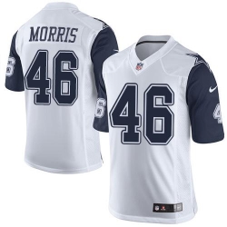 Nike Cowboys #46 Alfred Morris White Womens Stitched NFL Elite Rush Jersey