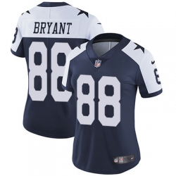 Nike Cowboys #88 Dez Bryant Navy Blue Thanksgiving Womens Stitched NFL Vapor Untouchable Limited Throwback Jersey