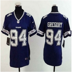 WoMens New Cowboys #94 Randy Gregory Navy Blue Team Color Stitched NFL Elite Jersey