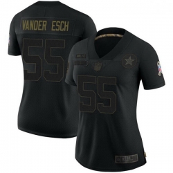 Women Dallas Cowboys Leighton Vander Esch Black Limited 2020 Salute To Service Jersey