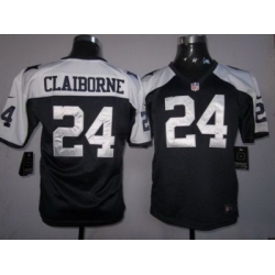 Women Nike Dallas Cowboys #24 Claiborne Blue Thankgivings Nike NFL Jerseys