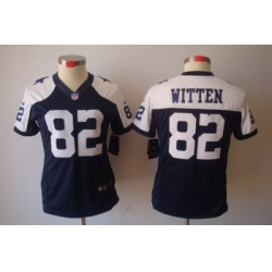 Women Nike Dallas Cowboys 82# Witten Blue[Thanksgiving LIMITED Jersey]