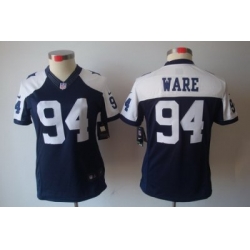 Women Nike Dallas Cowboys 94 Ware Blue[Thanksgiving LIMITED Jersey]