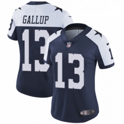 Womens Nike Dallas Cowboys 13 Michael Gallup Navy Blue Throwback Alternate Vapor Untouchable Limited Player NFL Jersey