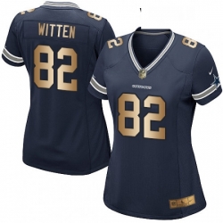 Womens Nike Dallas Cowboys 82 Jason Witten Elite NavyGold Team Color NFL Jersey