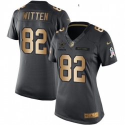 Womens Nike Dallas Cowboys 82 Jason Witten Limited BlackGold Salute to Service NFL Jersey