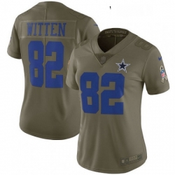 Womens Nike Dallas Cowboys 82 Jason Witten Limited Olive 2017 Salute to Service NFL Jersey