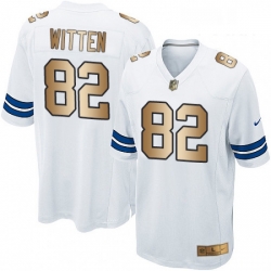 Youth Nike Dallas Cowboys 82 Jason Witten Elite WhiteGold NFL Jersey