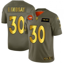 Broncos 30 Phillip Lindsay Camo Gold Men Stitched Football Limited 2019 Salute To Service Jersey