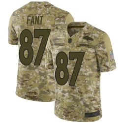 Broncos 87 Noah Fant Camo Men Stitched Football Limited 2018 Salute To Service Jersey