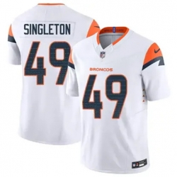 Men Denver Brocos Alex Singleton #49 White 2024 F U S E Stitched Limited NFL Jersey