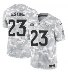 Men Denver Brocos Audric Estime #23 2024 Salute to Service Stitched Limited NFL Jersey