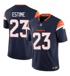 Men Denver Brocos Audric Estime #23 Navy 2024 F U S E Stitched Limited NFL Jersey