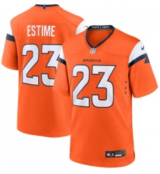 Men Denver Brocos Audric Estime #23 Orange 2024 F U S E Stitched Limited NFL Jersey