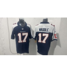 Men Denver Broncos  17 Jaylen Waddle Navy White 2026 Vapor Limited Stitched Football Jersey