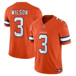 Men Denver Broncos 3 Russell Wilson Orange 2023 F.U.S.E. Vapor Untouchable Stitched Jersey