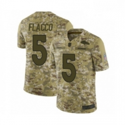 Men Denver Broncos 5 Joe Flacco Limited Camo 2018 Salute to Service Football Jersey