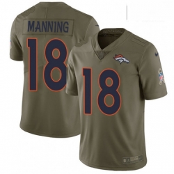 Men Nike Denver Broncos 18 Peyton Manning Limited Olive 2017 Salute to Service NFL Jersey