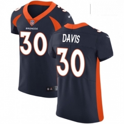 Men Nike Denver Broncos 30 Terrell Davis Navy Blue Alternate Vapor Untouchable Elite Player NFL Jersey