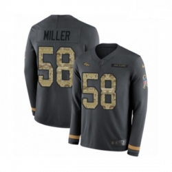 Men Nike Denver Broncos 58 Von Miller Limited Black Salute to Service Therma Long Sleeve NFL Jersey