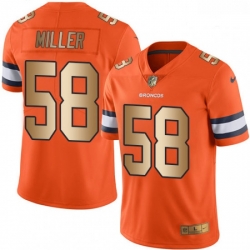 Men Nike Denver Broncos 58 Von Miller Limited OrangeGold Rush NFL Jersey