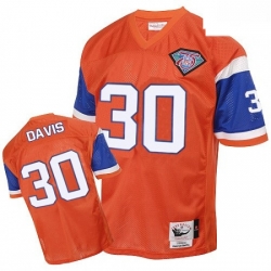 Mitchell And Ness Denver Broncos 30 Terrell Davis Orange Authentic Throwback NFL Jersey