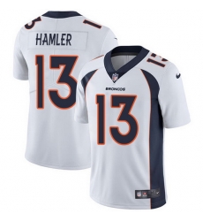 Nike Broncos 13 KJ Hamler White Men Stitched NFL Vapor Untouchable Limited Jersey