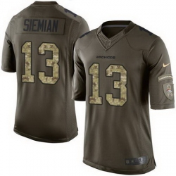 Nike Broncos #13 Trevor Siemian Green Mens Stitched NFL Limited Salute To Service Jersey