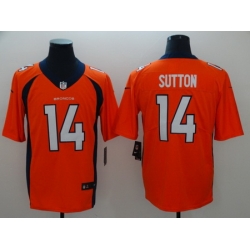 Nike Broncos 14 Courtland Sutton Orange Vapor Untouchable Limited Jersey