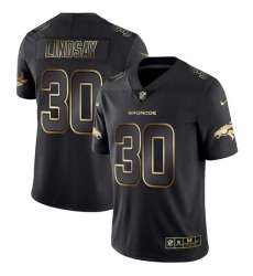 Nike Broncos 30 Phillip Lindsay Black Gold Vapor Untouchable Limited Jersey